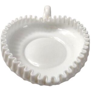 Fenton Milk Glass Hobnail Heart Shaped Handled Bon Bon Bowl‎ Dish Vintage